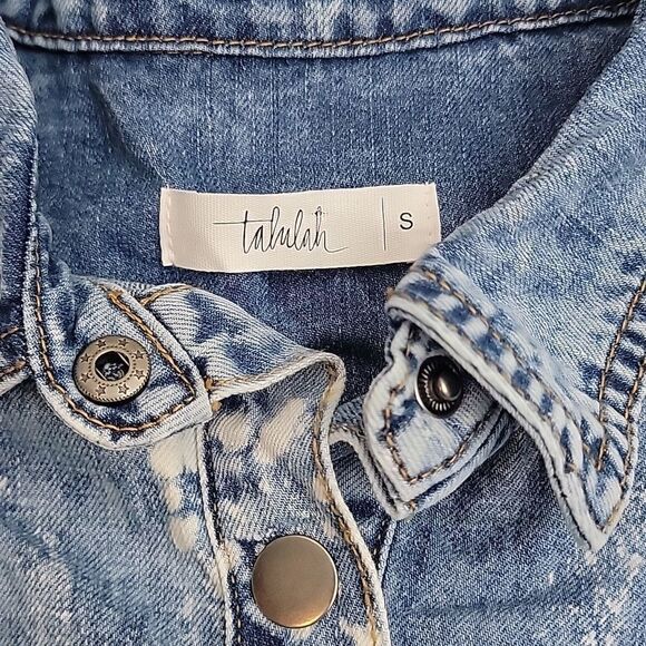 𝅺womens Oversized Denim Jacket Dress Beautiful Bleaching and Super Cute Wear - Picture 2 of 11